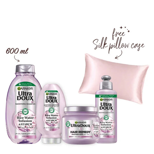 Rice Water Shampoo + Conditioner + Mask + Leave-In + FREE Silk Pillow Case Discount